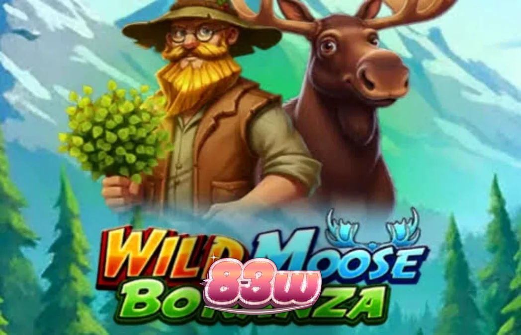 Pemandangan hutan belantara dalam permainan slot Wild Moose Bonanza